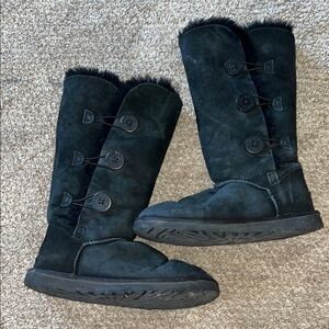 Black button ugg boots